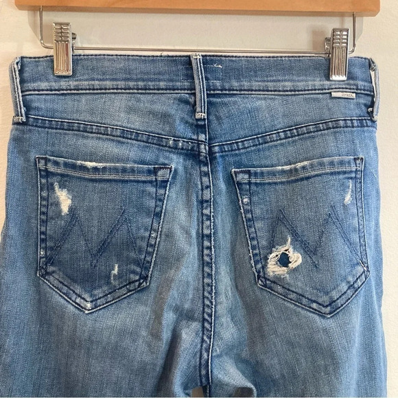 MOTHER Jeans Sz 25 The Stunner Ankle Graffiti Girl Distressed Buttonfly Jeans - Picture 14 of 15